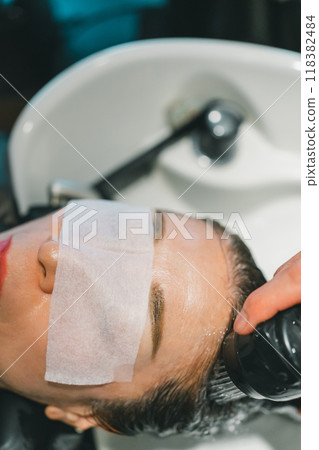 Salon shampoo and adult woman 118382484