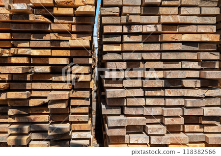 Warehouse with various types of timber Warehouse with various types of timber 118382566