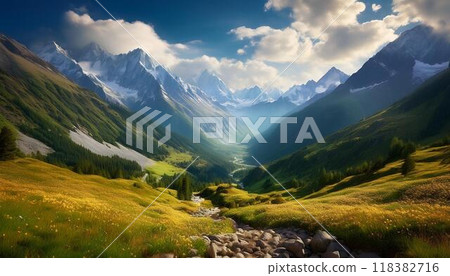 A valley with a beautiful view A valley with a beautiful view 118382716