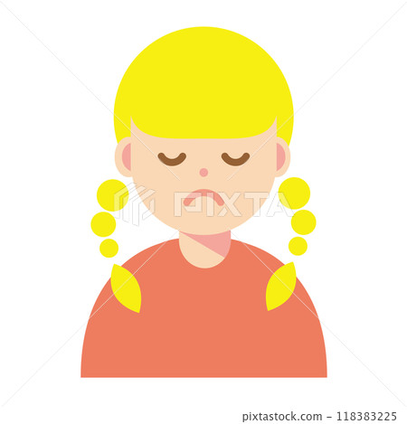 Illustration of a woman closing her eyes 118383225