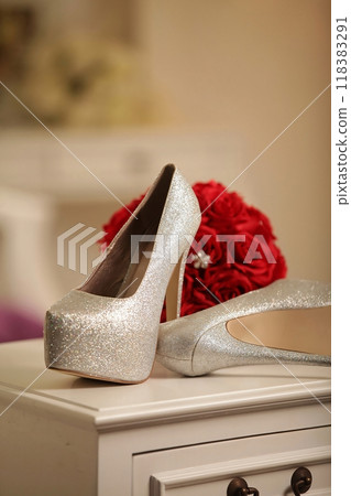 Beautiful and very stylish and fashionable high heeled woman shoes for party, wedding and other fashion occasion Beautiful and very stylish and fashionable high heeled woman shoes for party, wedding and other fashion occasion 118383291