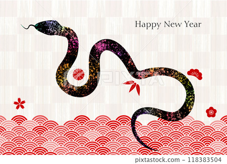 Snake New Year's card silhouette background 118383504