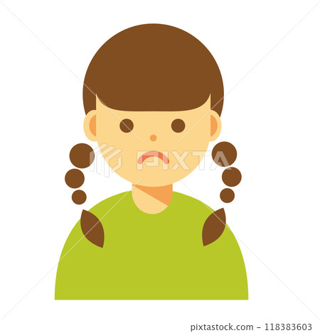 一個臉上有問題的女人的插圖 一個臉上有問題的女人的插圖 118383603