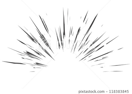 Explosion speed lines. Comic radial burst on white background. Vector manga motion elements of burst. Superhero frame, glow and power rays. Sparks of abstract bang roar and scream Explosion speed lines. Comic radial burst on white background. Vector manga motion elements of burst. Superhero frame, glow and power rays. Sparks of abstract bang roar and scream 118383845