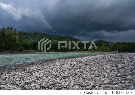Fast mountain river Katun Fast mountain river Katun 118384180