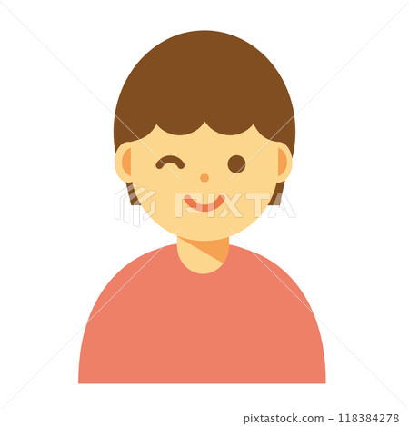 一個眨眼的女人的插圖 一個眨眼的女人的插圖 118384278