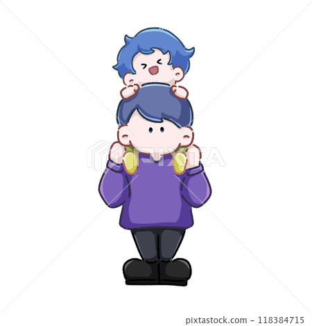 肩上扛著男孩的男人 118384715