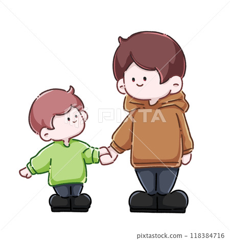 男孩手牽手 118384716