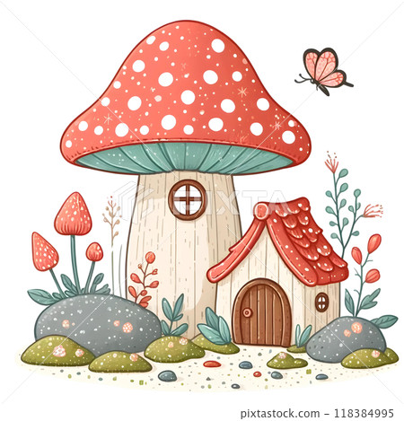 red mushroom house 118384995