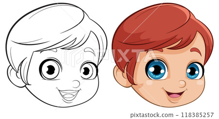 Smiling Cartoon Child Illustration Smiling Cartoon Child Illustration 118385257