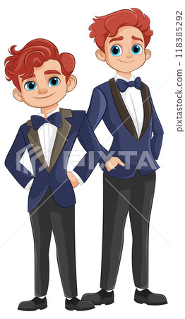 Two Characters in Tuxedos 118385292