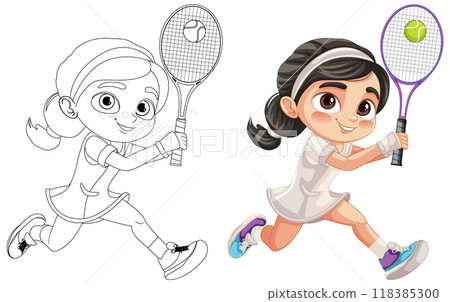 Young Girl Playing Tennis 118385300