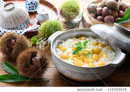 秋天的味道:砂鍋栗子飯 秋天的味道:砂鍋栗子飯 118385676