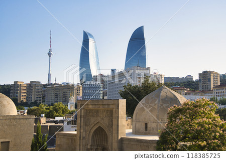 Beautiful modern buildings in Baku Beautiful modern buildings in Baku 118385725