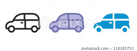 Car line icon vector. car flat vector icon illustration. Shuttle Van Icon Car line icon vector. car flat vector icon illustration. Shuttle Van Icon 118385753