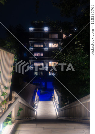 Night view of Kusatsu Onsen Ura Kusatsu (Jizo area) Night view of Kusatsu Onsen Ura Kusatsu (Jizo area) 118385763