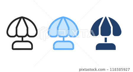 Umbrella protection icon vector. beach symbol illustration. Umbrella sign 118385927