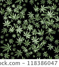 Green cannabis heart on black background, green leaves Hand drawn watercolor illustration, medicine herb plant Green cannabis heart on black background, green leaves Hand drawn watercolor illustration, medicine herb plant 118386047