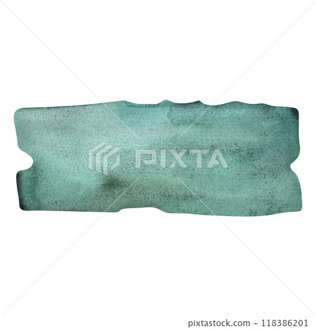 Turquoise, green, emerald, salty sea water with waves. Ocean. North Sea. Landscape fragment for illustration background design. Isolated watercolor illustration. 118386201