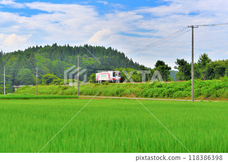 Tohoku, Kuji, Rikuchu Ube-Noda Station, the location where the lovelorn protagonist raced against the Kitasanriku Railway on his bicycle, Kuji City, Iwate Prefecture (4) 118386398