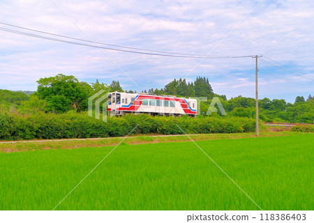 Tohoku, Kuji, Rikuchu Ube-Noda Station, the location where the lovelorn protagonist raced the Kitasanriku Railway on his bicycle, Kuji City, Iwate Prefecture (9) 118386403