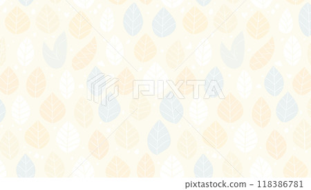 Seamless pattern of colorful fallen leaves. Scandinavian style 118386781