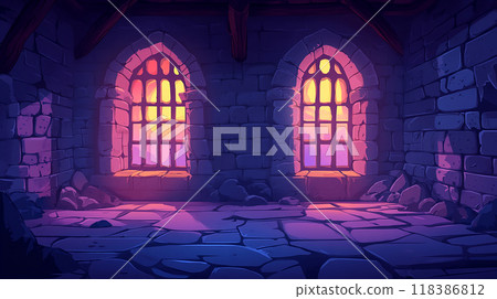 Fantasy castle window Fantasy castle window 118386812