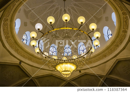 Chandelier in the mosque Chandelier in the mosque 118387364
