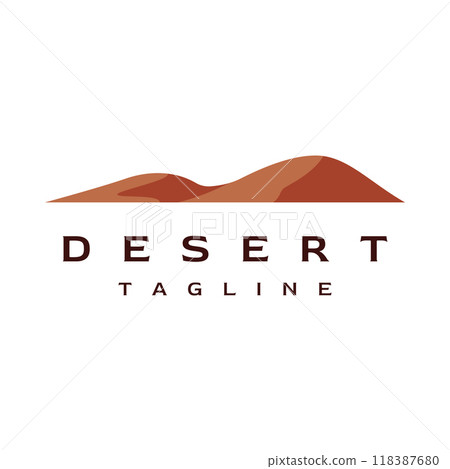 Hot desert and dunes abstract logo template vector design with cactus showing sand dunes isolated background. Hot desert and dunes abstract logo template vector design with cactus showing sand dunes isolated background. 118387680