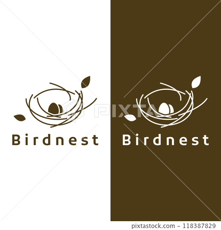 Bird's nest hipster logo creative design vector illustration template. Bird's nest hipster logo creative design vector illustration template. 118387829