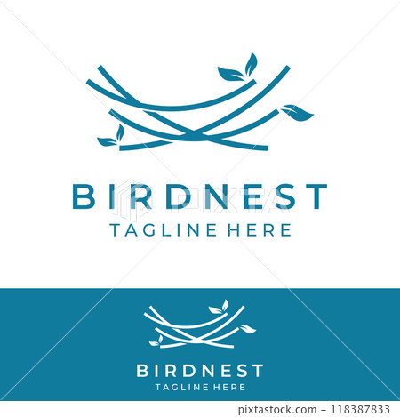 Bird's nest hipster logo creative design vector illustration template. Bird's nest hipster logo creative design vector illustration template. 118387833