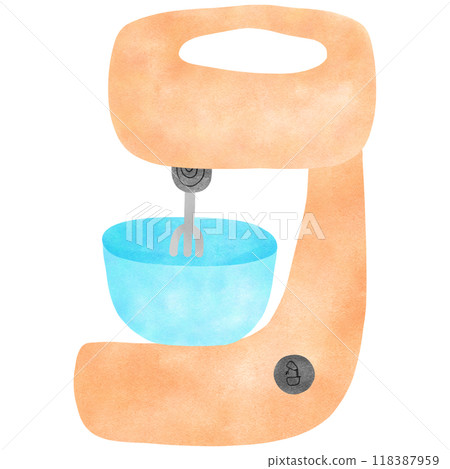 orange color dough mixer, transparency illustration.	 118387959