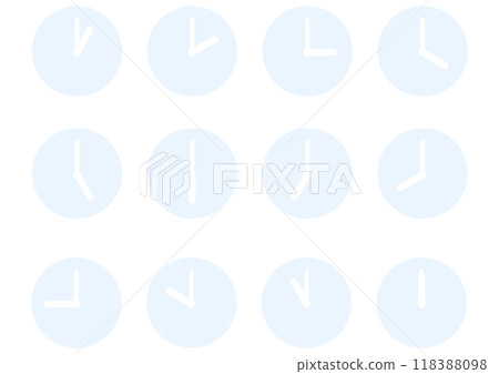 藍色簡單時鐘圖示集 118388098