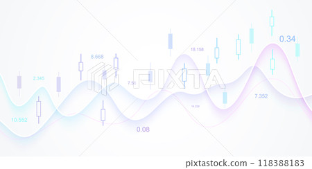 Stock market or Forex trading graph in graphic concept for financial investment or economic trends business idea design. Worldwide finance background. Vector illustration 118388183