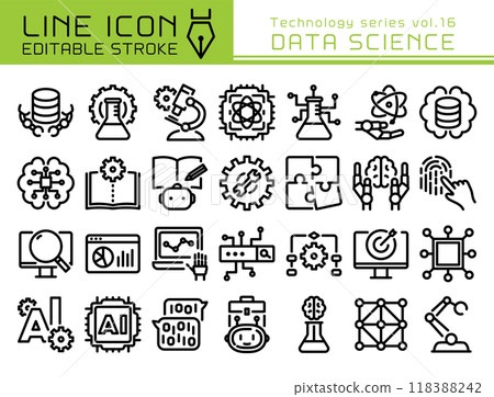 Line Icon Technology Series vol.16 Data Science 118388242