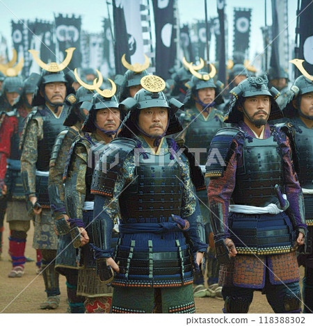 Samurai marching out 118388302