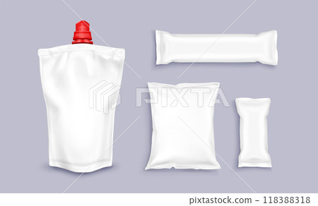 3D pouch and plastic packages mockup set 118388318