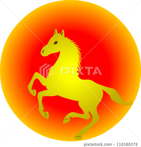 透明圖像:日出背景下賓士的馬匹 透明圖像:日出背景下賓士的馬匹 118388378