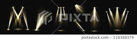 White spotlight beam to illuminate stage 118388379