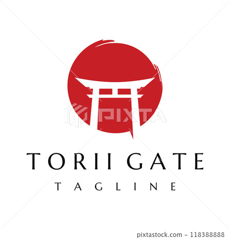 Creative design of ancient japanese tori gate logo.Japan heritage, culture and history tori gate.Logo for business. Creative design of ancient japanese tori gate logo.Japan heritage, culture and history tori gate.Logo for business. 118388888