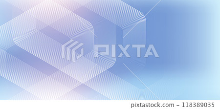 Abstract hexagon lines on blue background. Geometric stripe line art design for poster, brochure, cover, website, banner 118389035