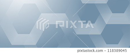 Digital abstract background hexagon lines on gray background. Futuristic digital network stripe line art design for poster, brochure, cover, website, banner. Digital abstract background hexagon lines on gray background. Futuristic digital network stripe line art design for poster, brochure, cover, website, banner. 118389045