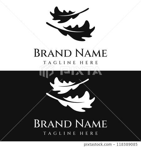 Autumn oak leaf logo and oak tree logo. With easy and simple editing of vector illustration. 118389085