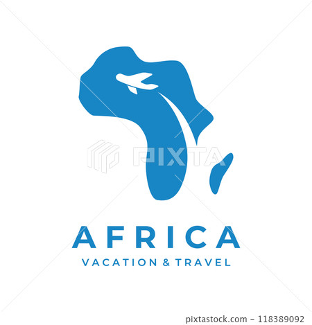 Abstract African continent map logo template design, africa travel and tours. With vector design concept. 118389092