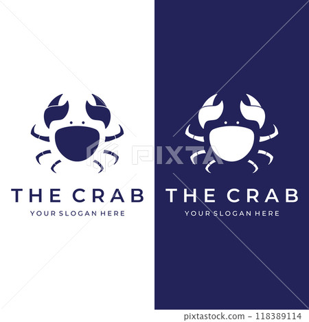 Crab or seafood abstract logo template design for business, restaurant and shop. 118389114