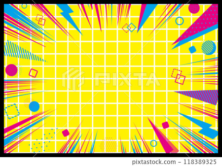 American comic style grid geometric convergent lines 118389325