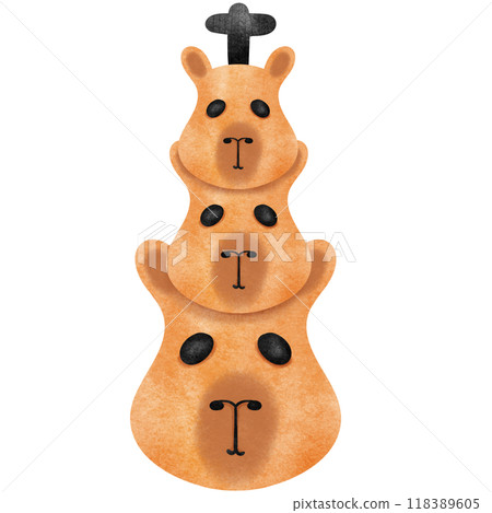 a capybara with three heads and a cross on it a capybara with three heads and a cross on it 118389605