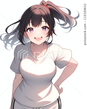 人工智慧生成的一位身穿運動服、雙手叉腰微笑的棕髮女子 人工智慧生成的一位身穿運動服、雙手叉腰微笑的棕髮女子 118389632