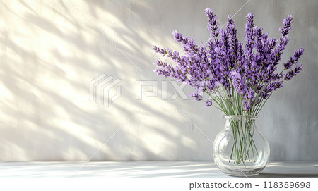 Light from the window and lavender flowers 03 118389698