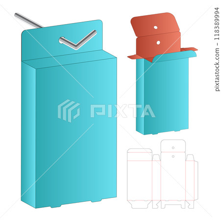 Box packaging die cut template design. 3d mock-up Box packaging die cut template design. 3d mock-up 118389994